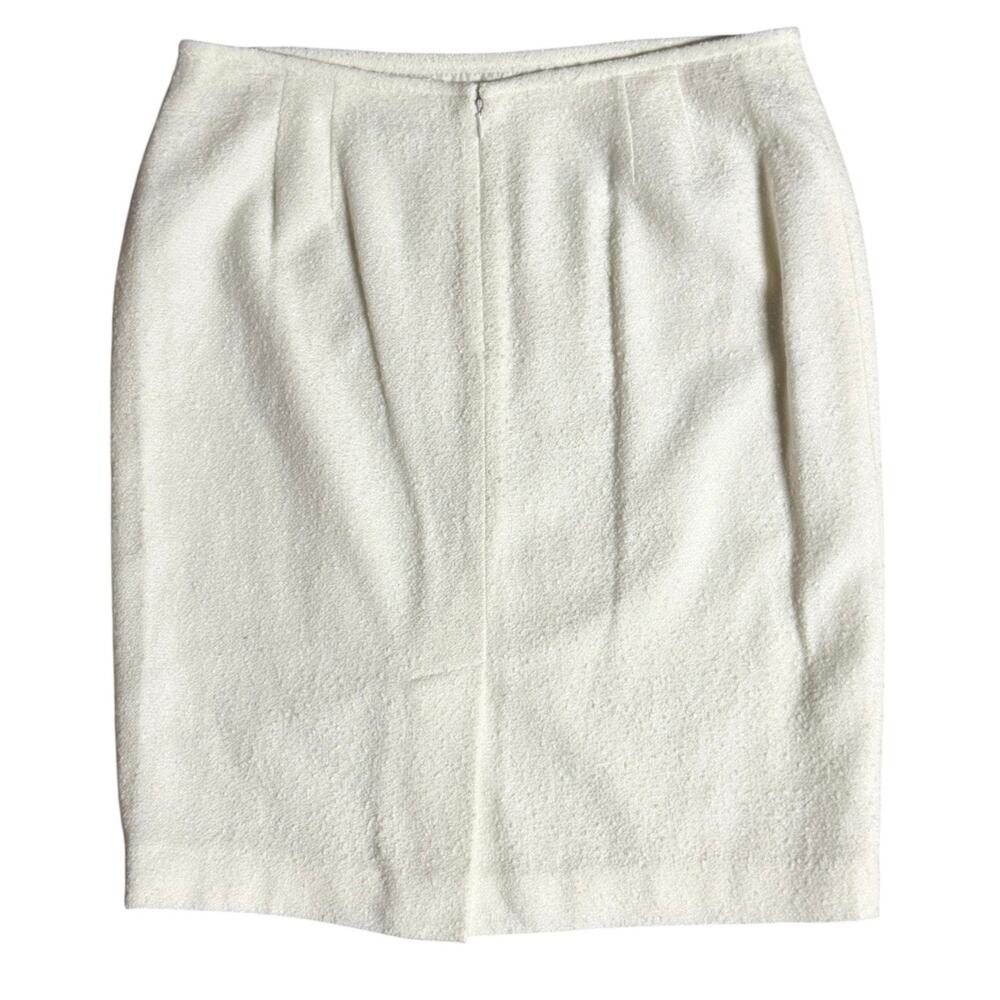 Calvin Klein Pencil Mini Skirt Textured Cream Size 10P - Picture 2 of 6